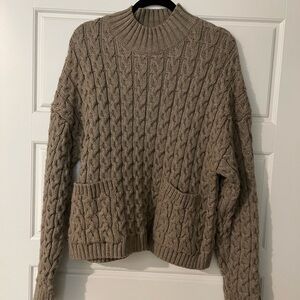 Cozy Cable Knit Sweater - Taupe